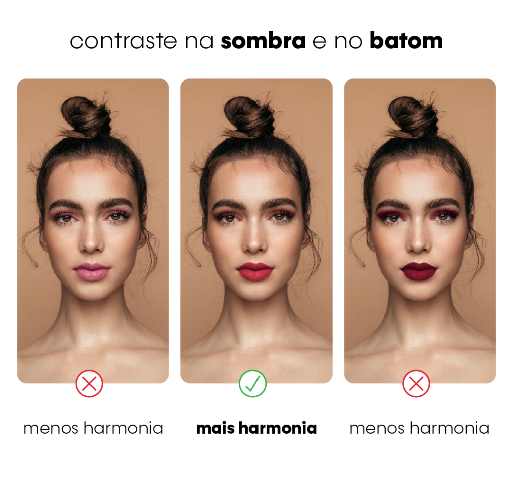 contraste na sombra e batom
