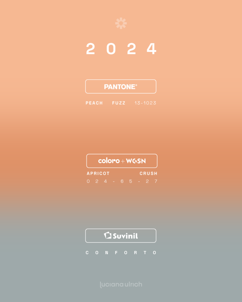 as cores do ano 2024 da pantone, wgsn + coloro e suvinil