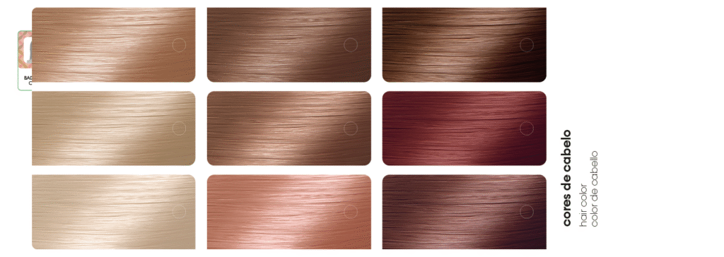 cores de cabelo da paleta verão suave