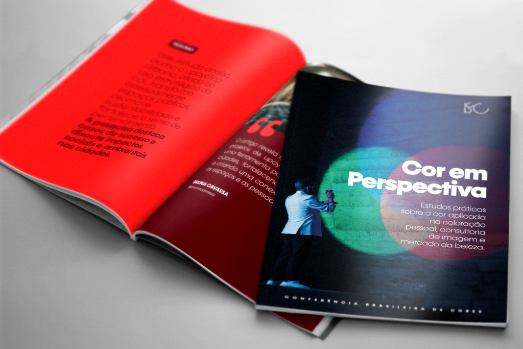 mockup da revista cor em perspectiva