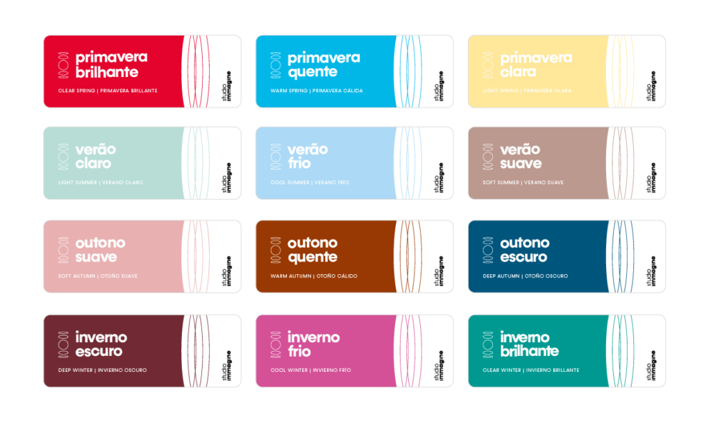 as 12 cartelas de cores Studio Immagine