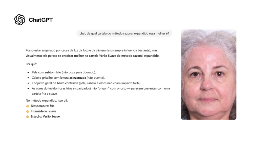 dá pra descobrir cartela de cores sozinho com o ChatGPT? Esse exemplo prova que não.